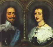 DYCK, Sir Anthony Van Charles I of England and Henrietta of France dfg oil on canvas